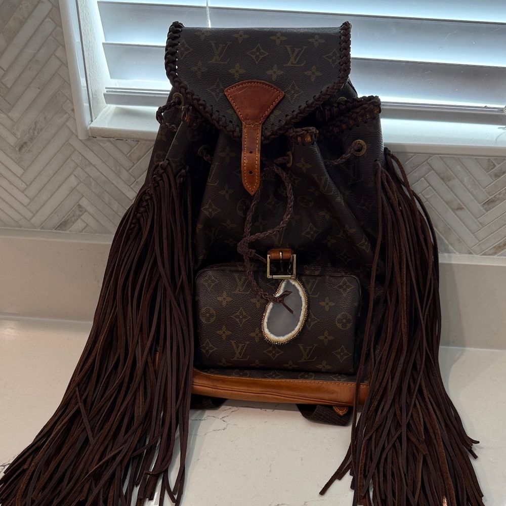 Louis Vuitton Dark Brown Monogram Fringe Backpack